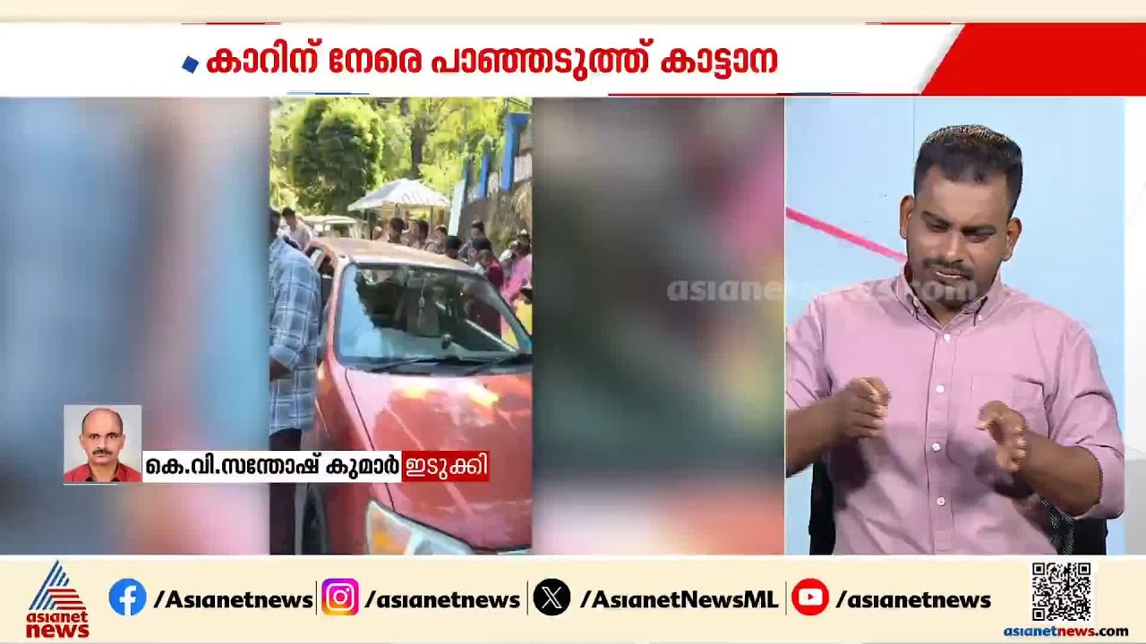 ഇടുക്കിയിൽ കാറിന് നേരെ കാട്ടാന ആക്രമണം; കാറിന് കേടുപാട് സംഭവിച്ചു | Idukki | Wild elephant