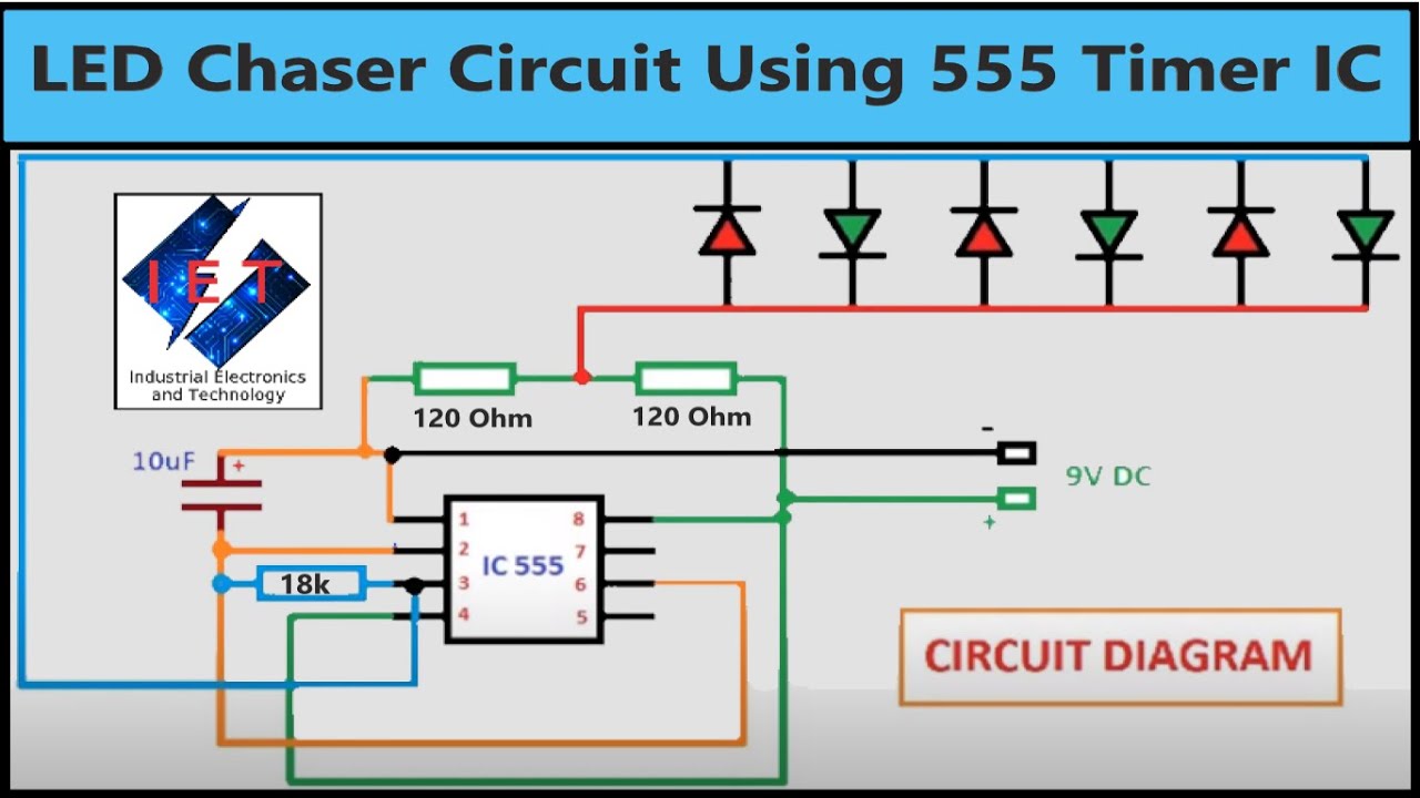 How To Make LED Chaser Circuit Using NE555 IC || 555 Timer IC