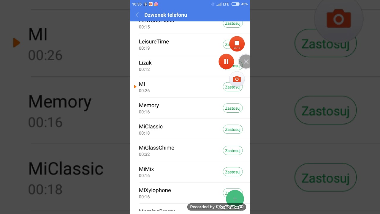 Dzwonki i dźwięki powiadomień i alarmów w Xiaomi Redmi 4A.