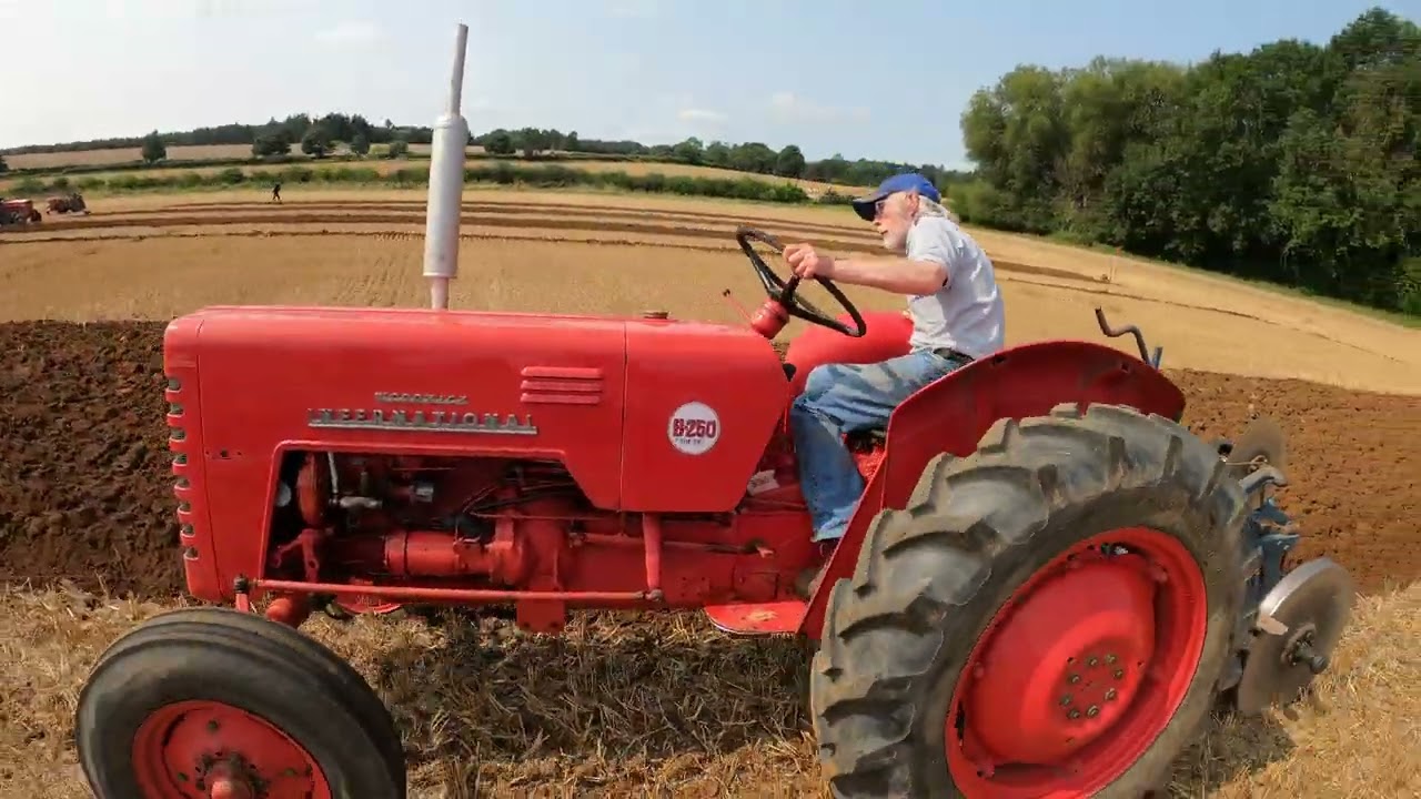 1957 International Harvester B250 2.4 Litre 4-Cyl Diesel Tractor (30 HP) with Plough