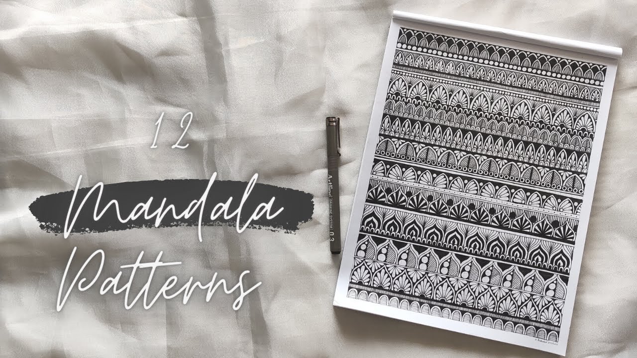 12 mandala patterns || 12 Easy Mandala Patterns For Beginners || 12 zentangle Patterns For Beginners