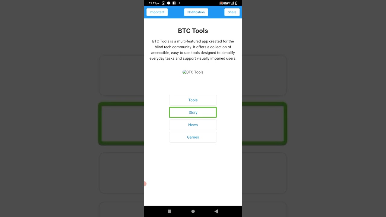 How to explain BTC tools with TalkBack blind users step by step