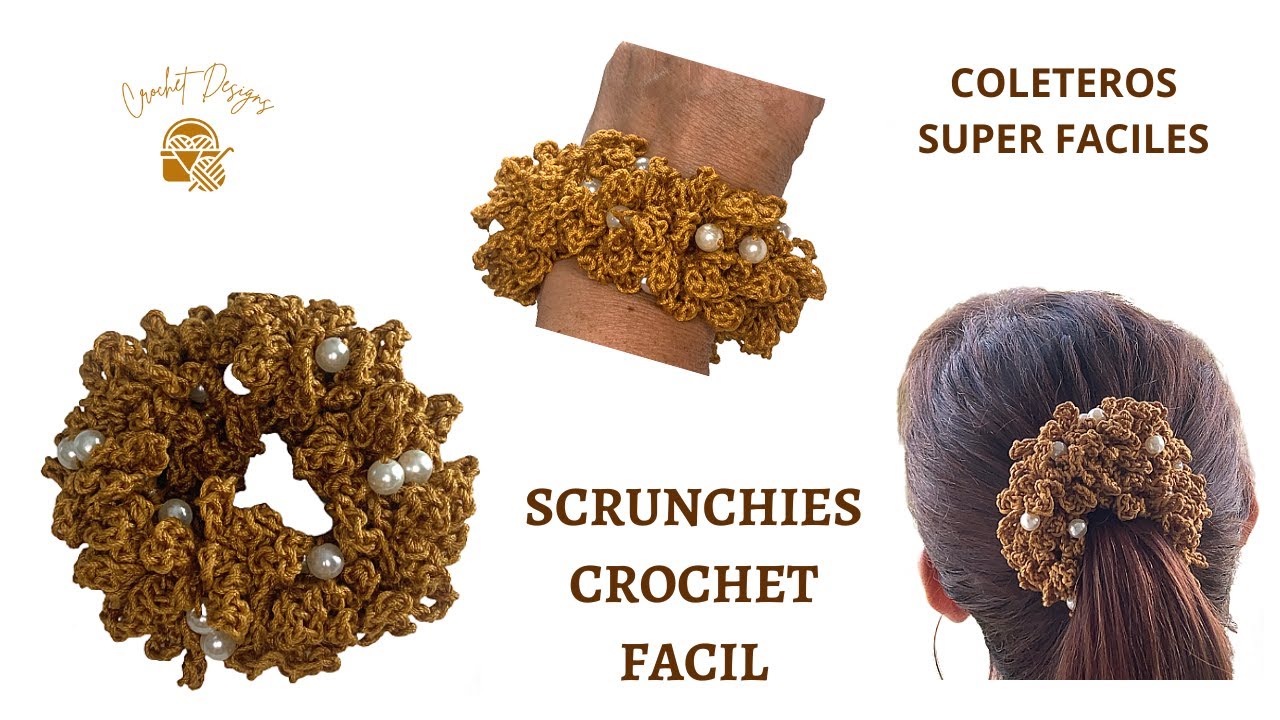 Cómo tejer coleteros | scrunchies | donas para el cabello a crochet muy fácil