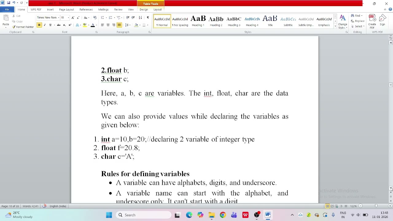 Basics of C Programming- Datatypes and variables