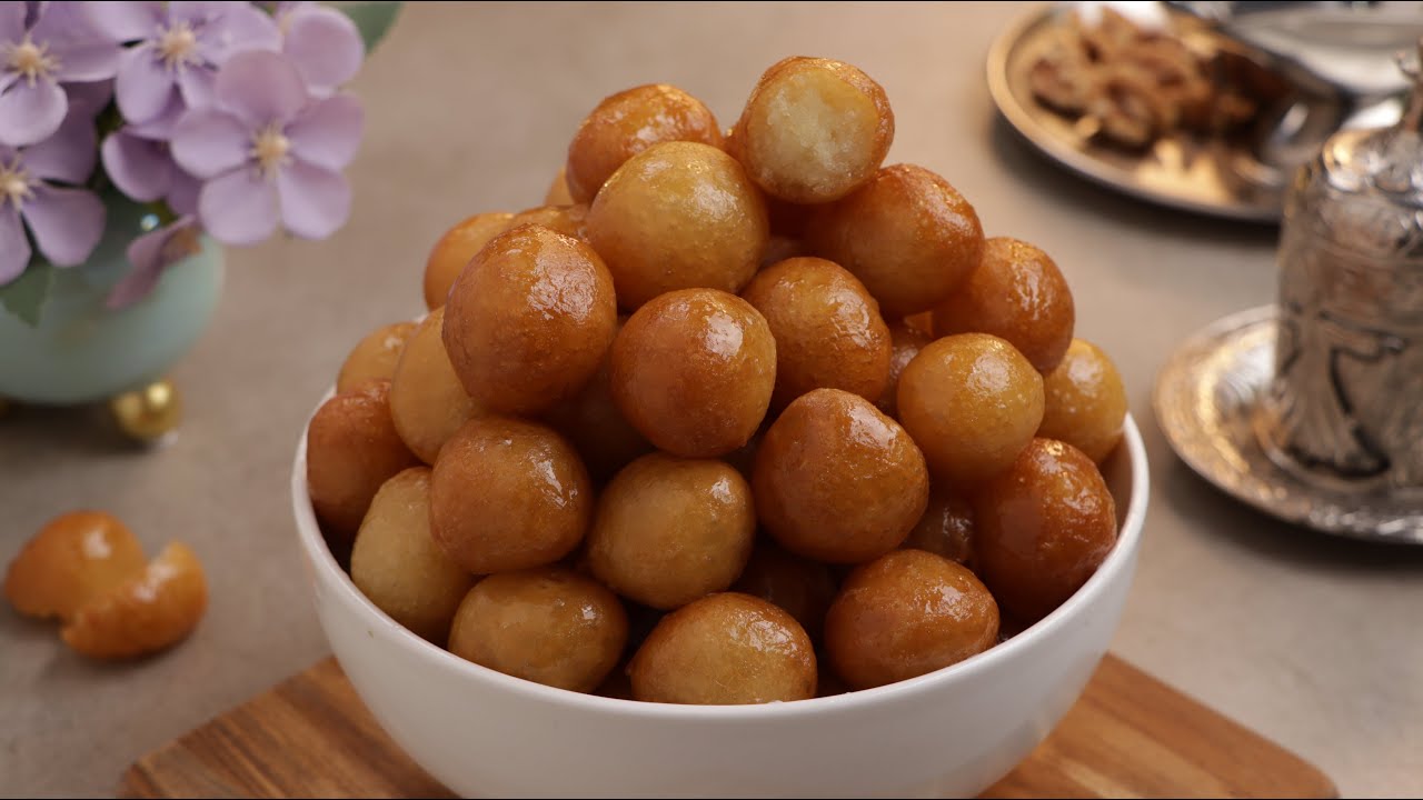 Awameh (luqaimat) sweet balls easy and fast (ASMR)!