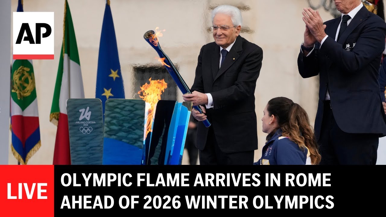 LIVE: Olympic flame arrives in Rome ahead of 2026 Milan Cortina Winter Olympics