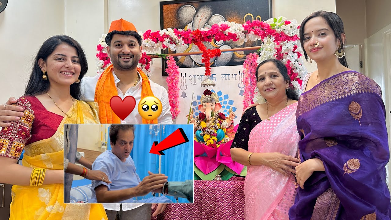 Satpute Family “ गणपती आगमन “ आणि Pappa  na Admit kela 😨 | aditya satpute vlogs