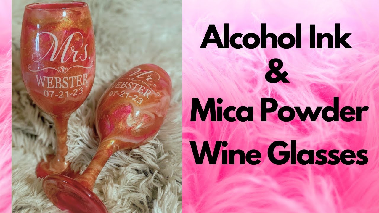 Create Stunning Gifts With Alcohol Ink Wine Glasses! #micapowder