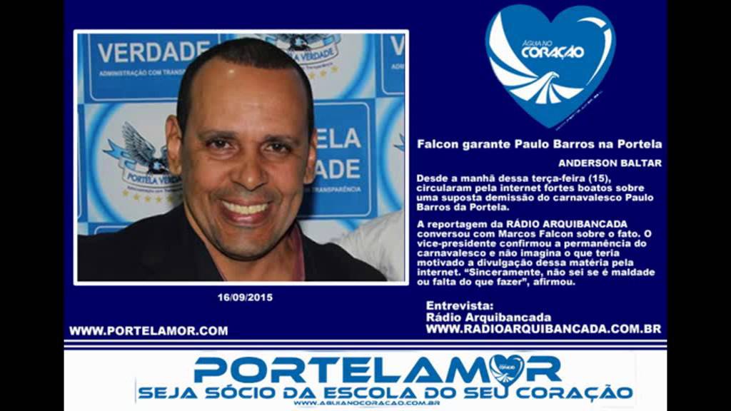 Falcon garante Paulo Barros na Portela  :::  Por:  Anderson Baltazar