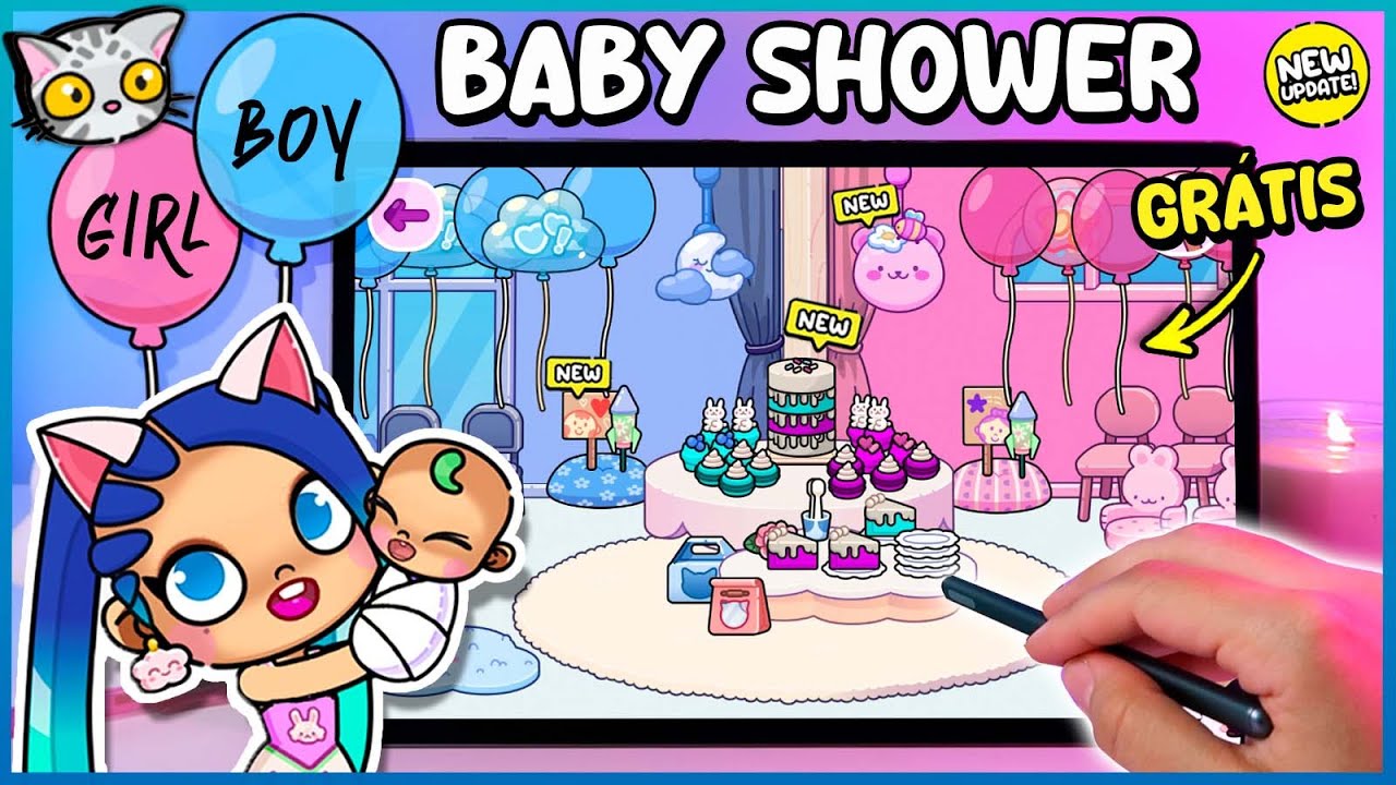 🎉 Como DECORAR GRATUITAMENTE um CHÁ DE BEBÊ com REVELAÇÃO DE GÊNERO no Avatar World 👶💙💖