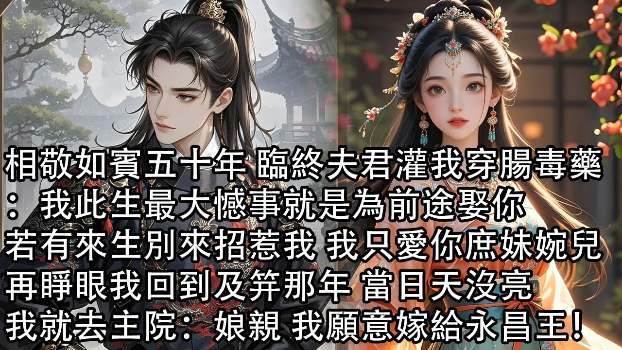 【一口氣看完】相敬如賓五十年 臨終夫君灌我穿腸毒藥：我此生最大憾事就是為前途娶你，若有來生別來招惹我 我只愛你庶妹婉兒，再睜眼我回到及笄那年 當日天沒亮，我就去主院：娘親 我願意嫁給永昌王！