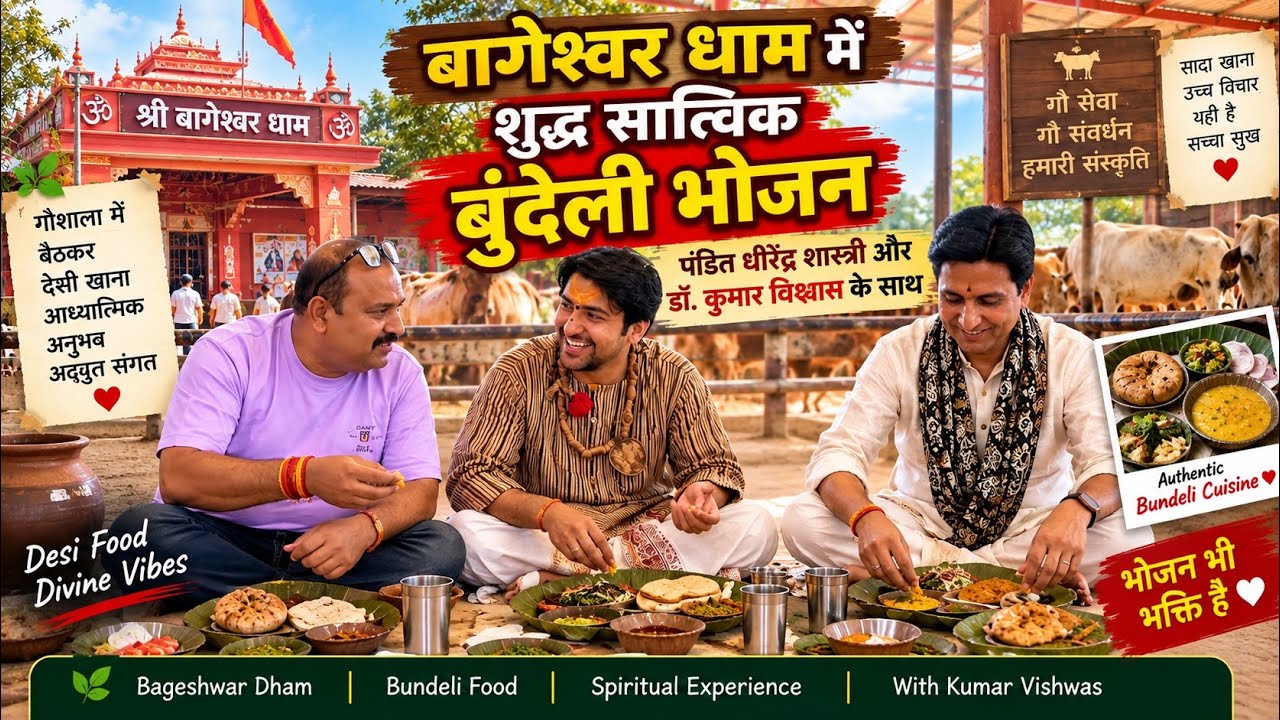 बागेश्वर धाम में शुद्ध सात्विक बुन्देली भोजन। @KumarVishwas @BageshwarDhamSarkar
