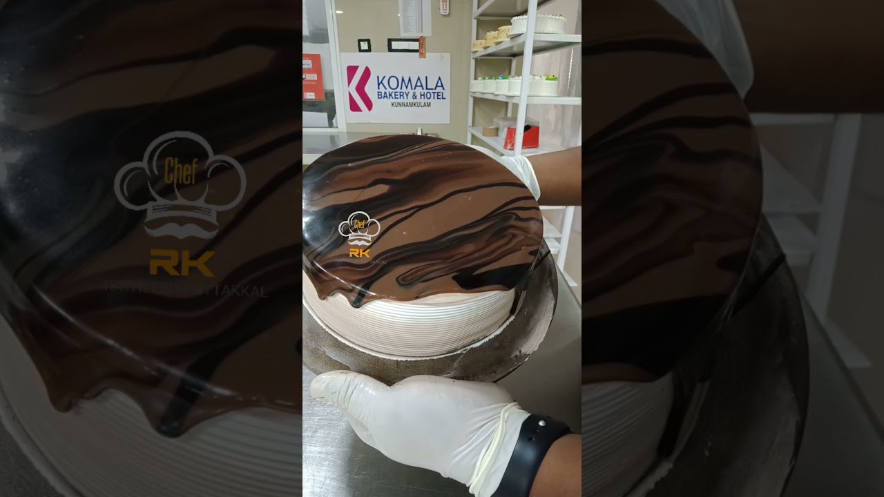 how to make milk choco marble cake with chocolate garnish