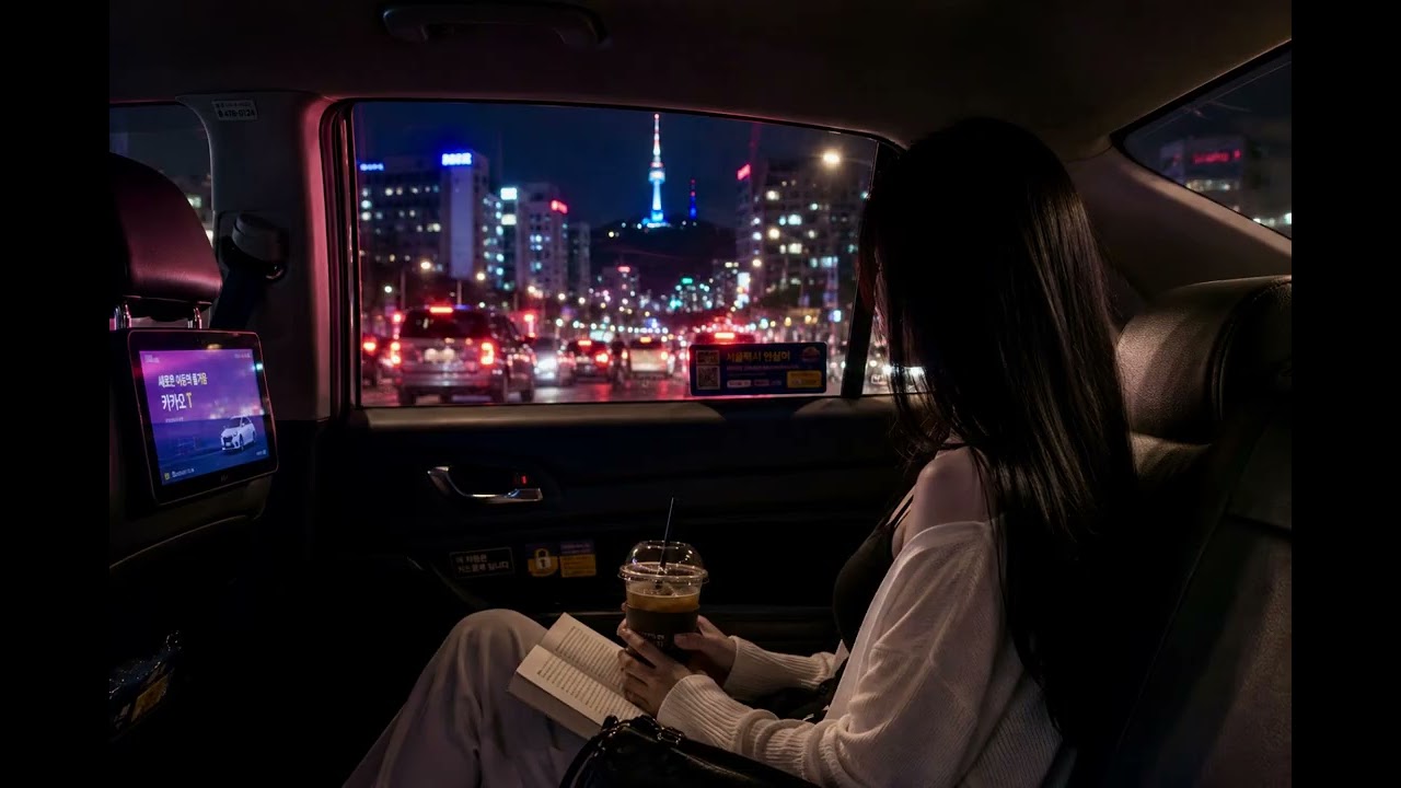 Night Taxi Through Seoul 🚕 | Cinematic Lo-fi for Study & Relax | 1 Hour