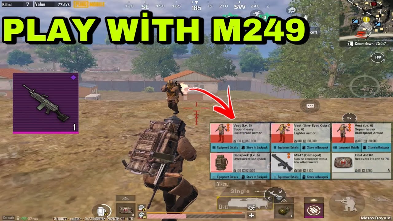 Metro Royale Play With M249 in Advanced Mode / PUBG METRO ROYALE CHAPTER 3