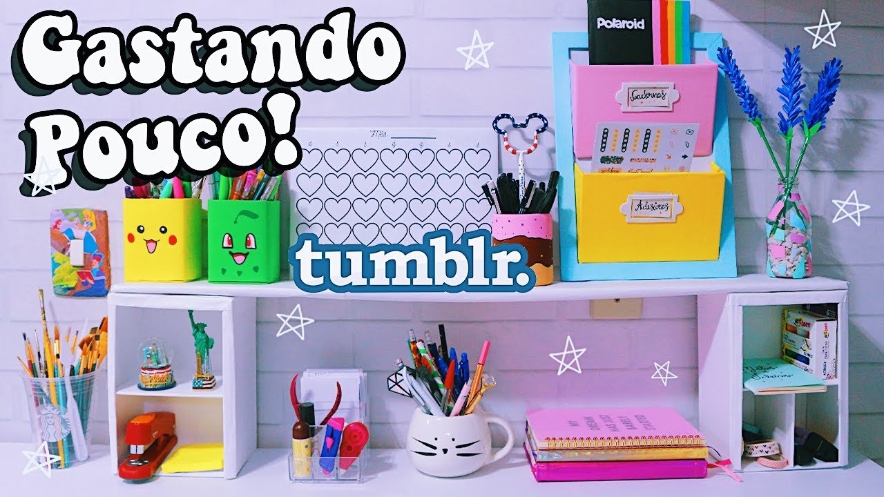 DIY CANTINHO DOS ESTUDOS INCRÍVEL GASTANDO POUCO