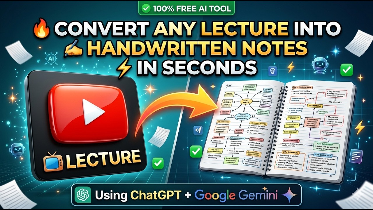 Convert Any Lecture Into Handwritten Notes in Seconds (100% FREE AI Tool)