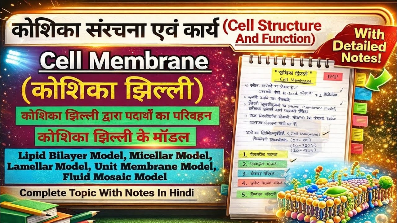 Cell Membrane (कोशिका झिल्ली) Complete Topic In Hindi || Cell Membrane Models In Hindi @botanyadda 
