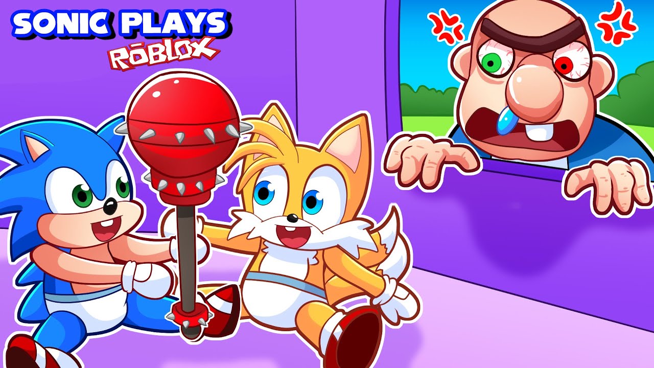 🦔 ESCAPE SCARY BABY with TAILS! [First Person Obby] | Sonic Plays Roblox Baby Bobby's Daycare