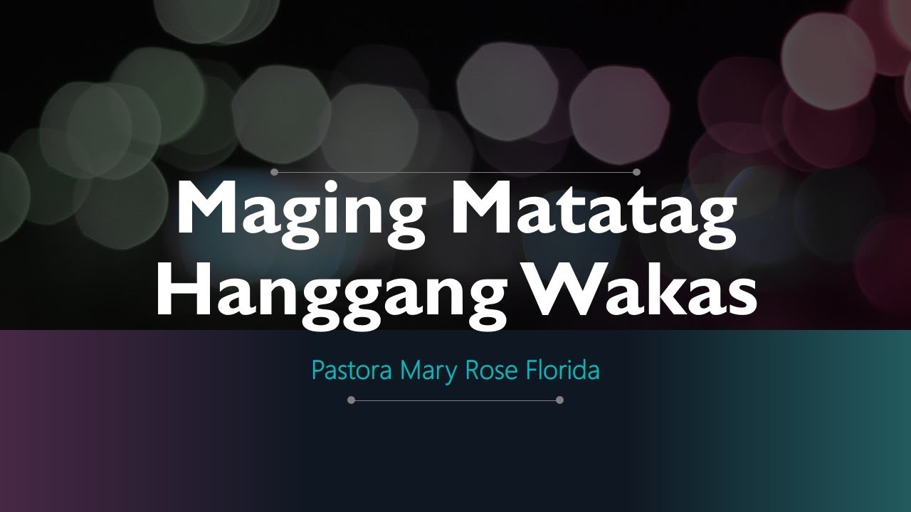 Maging Matatag Hanggang Wakas