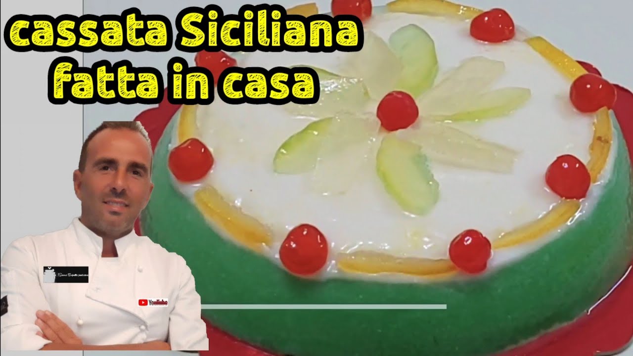 Cassata Siciliana fatta in casa.Ricetta spettacolare con glassa all'acqua facile in 2 minuti