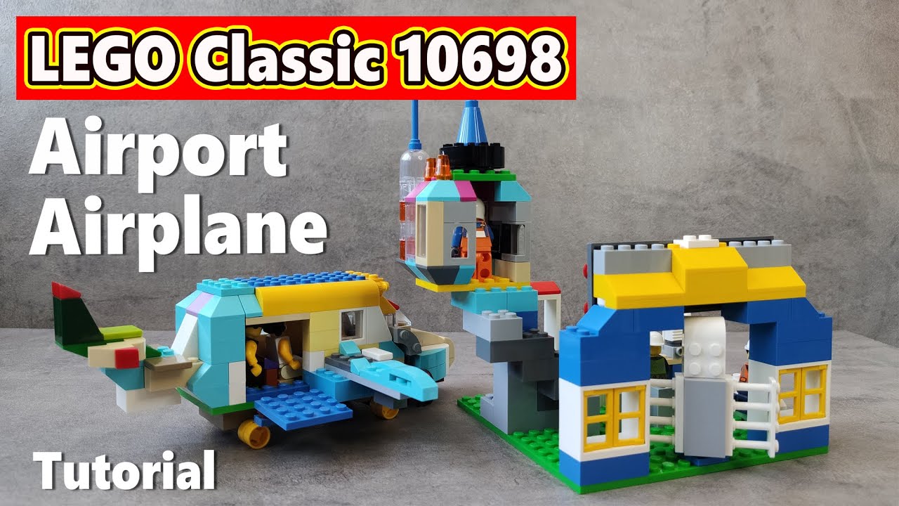 Lego Tutorial Airport and airplane for Minifigs (moc) | LEGO Classic 10698