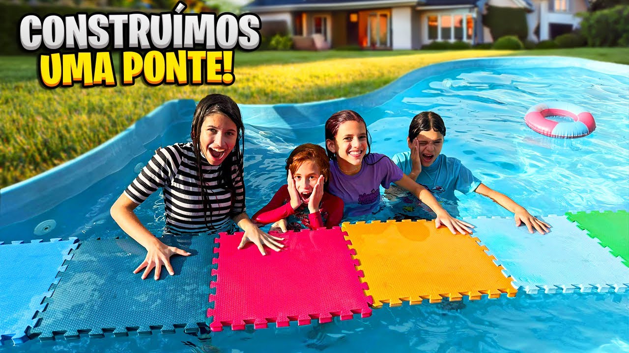 FIZ UMA PONTE DE PISCINA COM TATAME E CORRI EM CIMA DELA * feat . Jessica Sousa