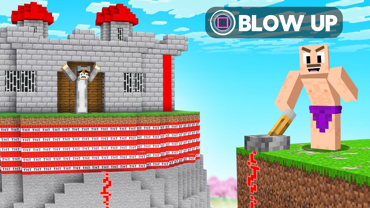 I DESTROY My Friends CASTLE in Minecraft Cherry Island!