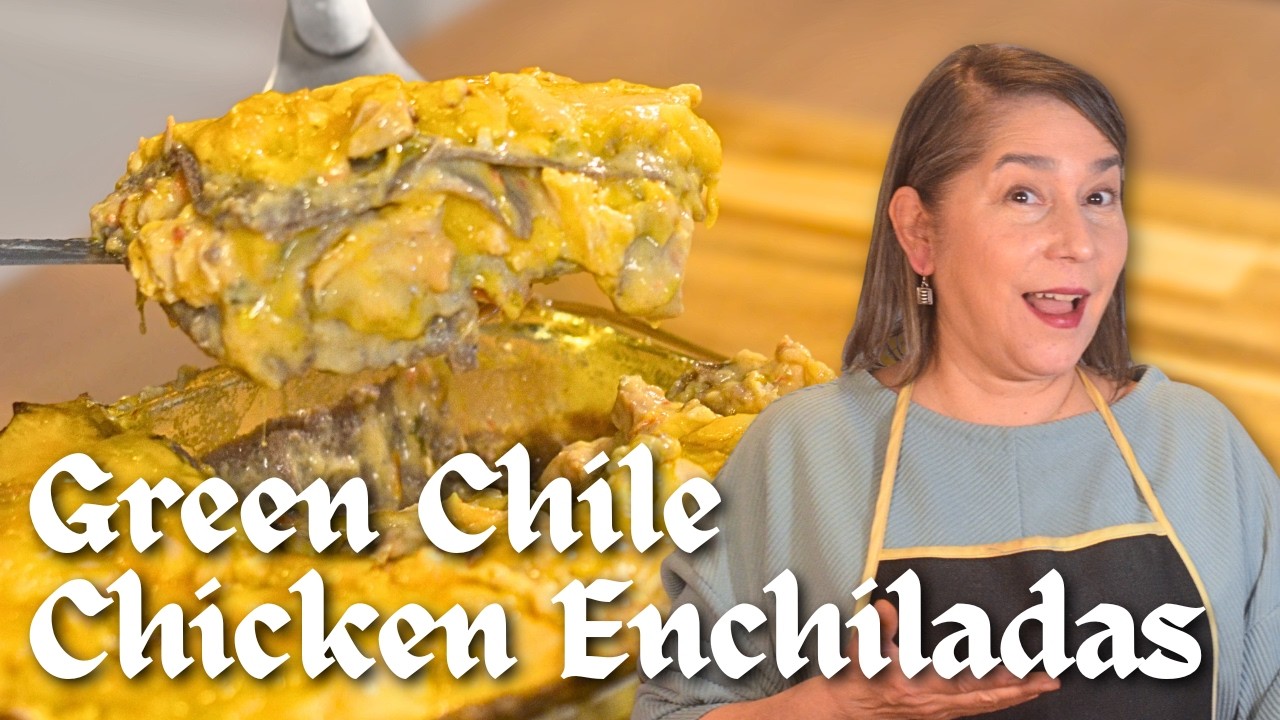Quick & Easy Green Chile Chicken Enchiladas Recipe | New Mexico Green Chile Enchiladas Casserole