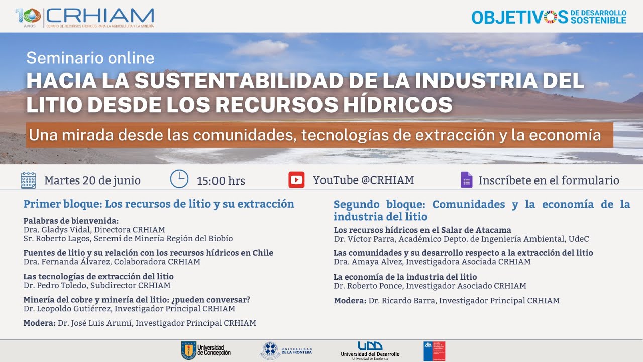 Seminario “Hacia la sustentabilidad de la industria del litio desde los recursos hídricos