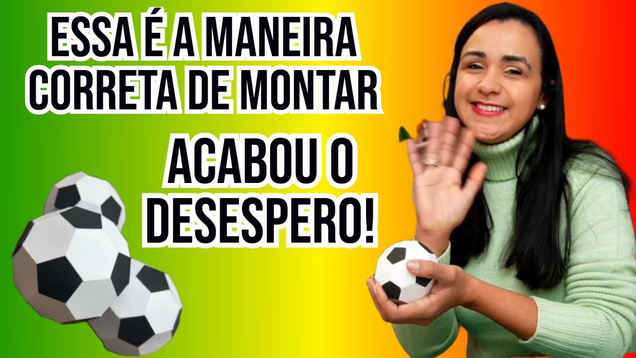 Bolinha de futebol em 3D- MOLDE GRÁTIS