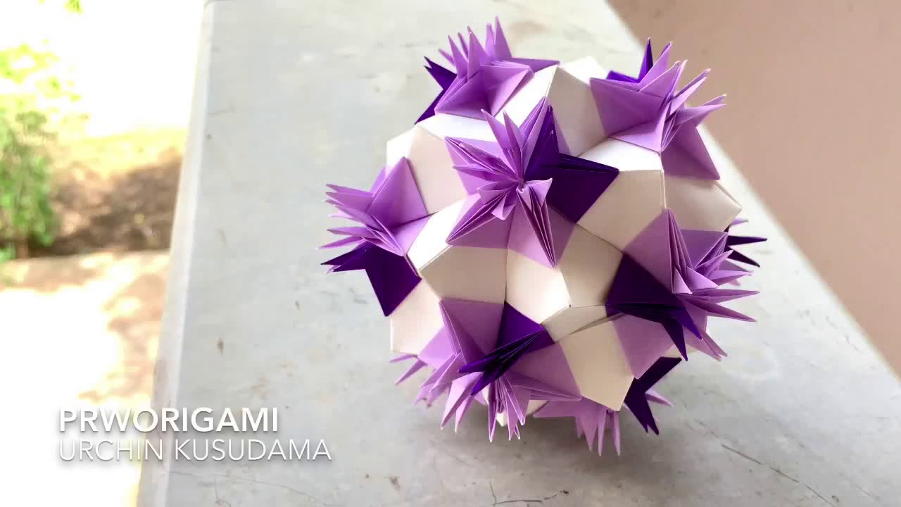 Urchin Kusudama - PrwOrigami Folding Tutorial 【くす玉・折り紙】