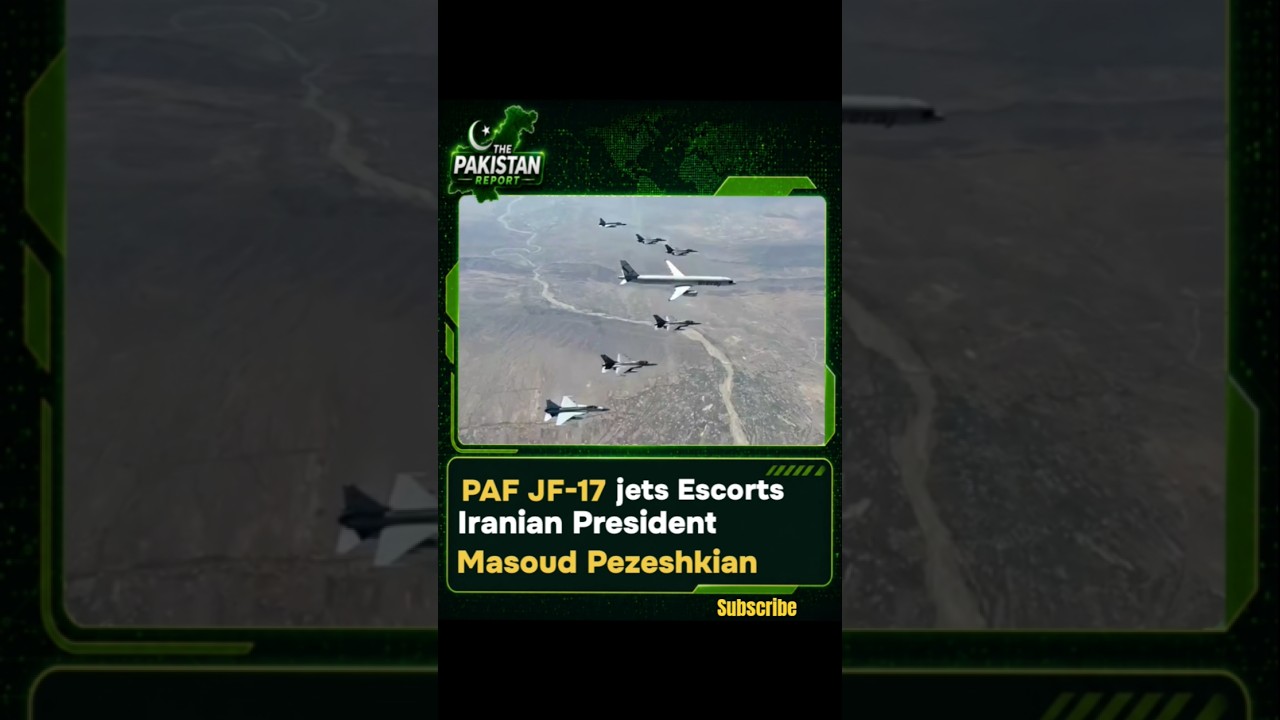 Pakistan Air Force JF-17 Fighter Jets salute Iranian President on his Arrival in Pakistan