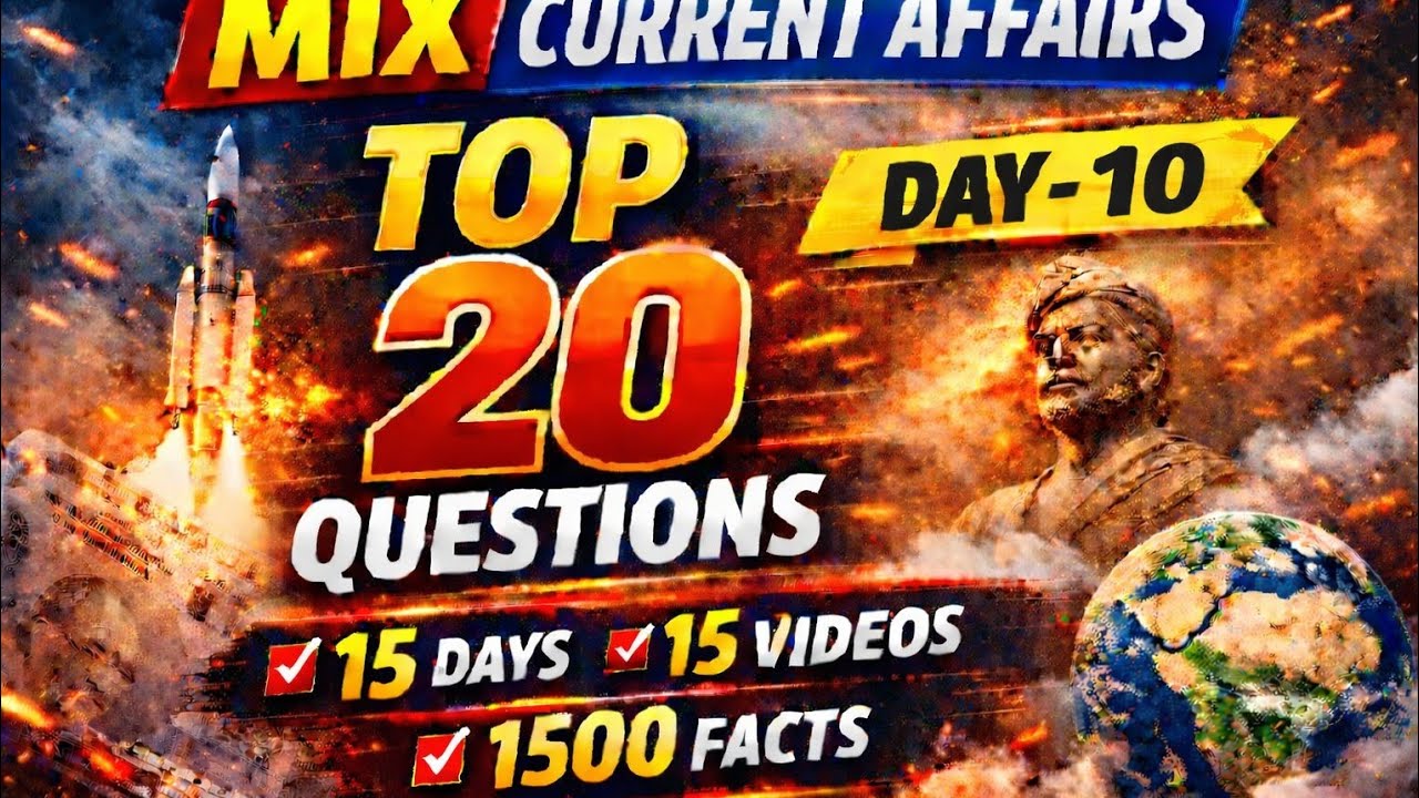 Current Affairs Mix question Day-10|Top  20 mix question✍️|#ssc​​​​​​​#railway​​​​​​​#upsc​​​​​​​#gk