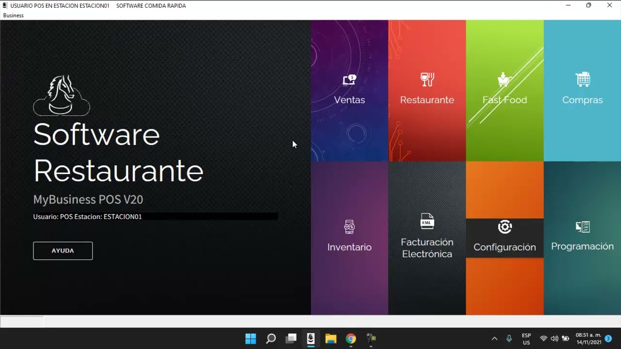Software de restaurante MyBusiness POS V20 Comensales | Kit Punto de Venta Restaurantes