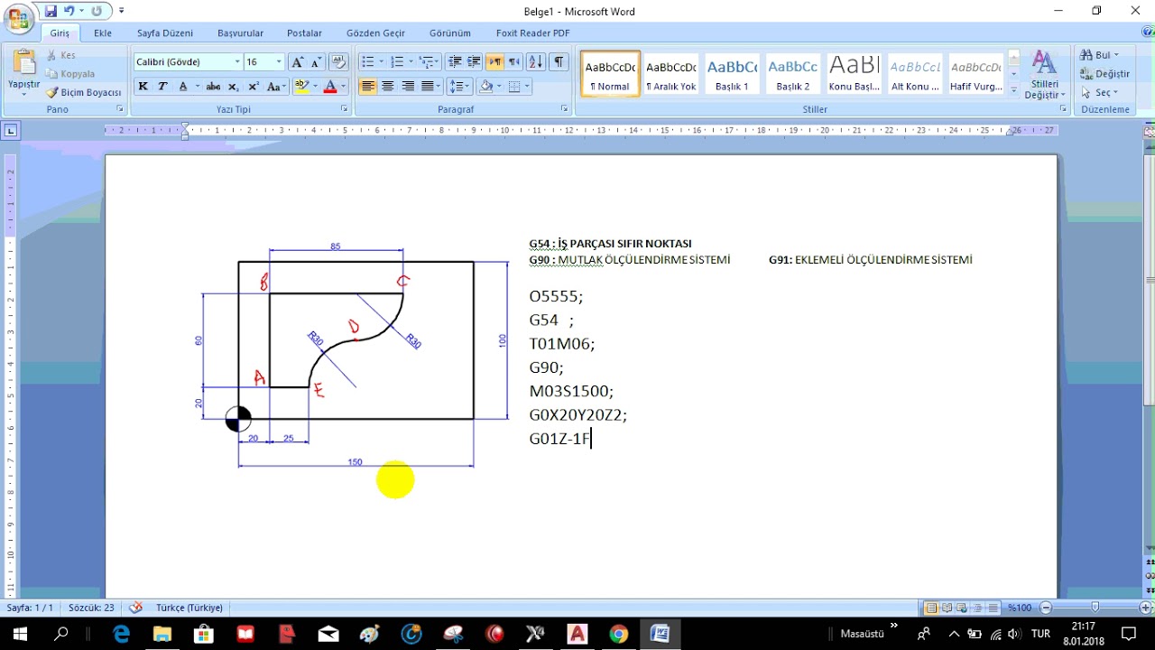 ELLE CNC FREZE POGRAMI YAZMAK