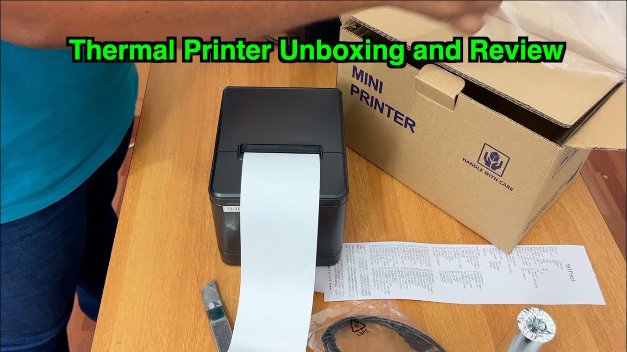 Thermal Printer 3 inch Auto Cut Receipt Printer Unboxing and Review 2022