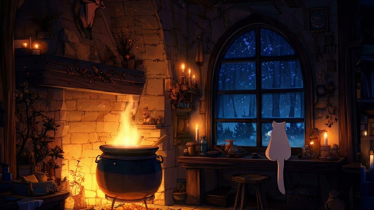 Cozy Witch Cottage in the Rain | 1 Hour Celtic Ambient for Sleep & Study