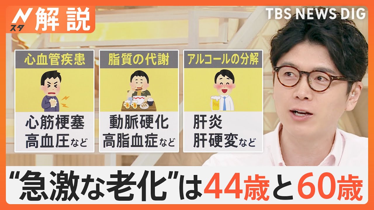 「老化」は44歳と60歳ごろに&ldquo;急激&rdquo;に進む？！疲れやすいは老化の前兆？急激な老化への対策は【Nスタ解説】｜TBS&nbsp;NEWS&nbsp;DIG