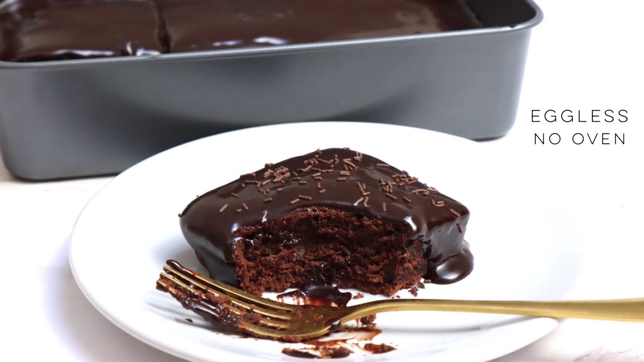 Moist chocolate cake | with special Chocolate Ganache frosting – eggless ‼️ no oven