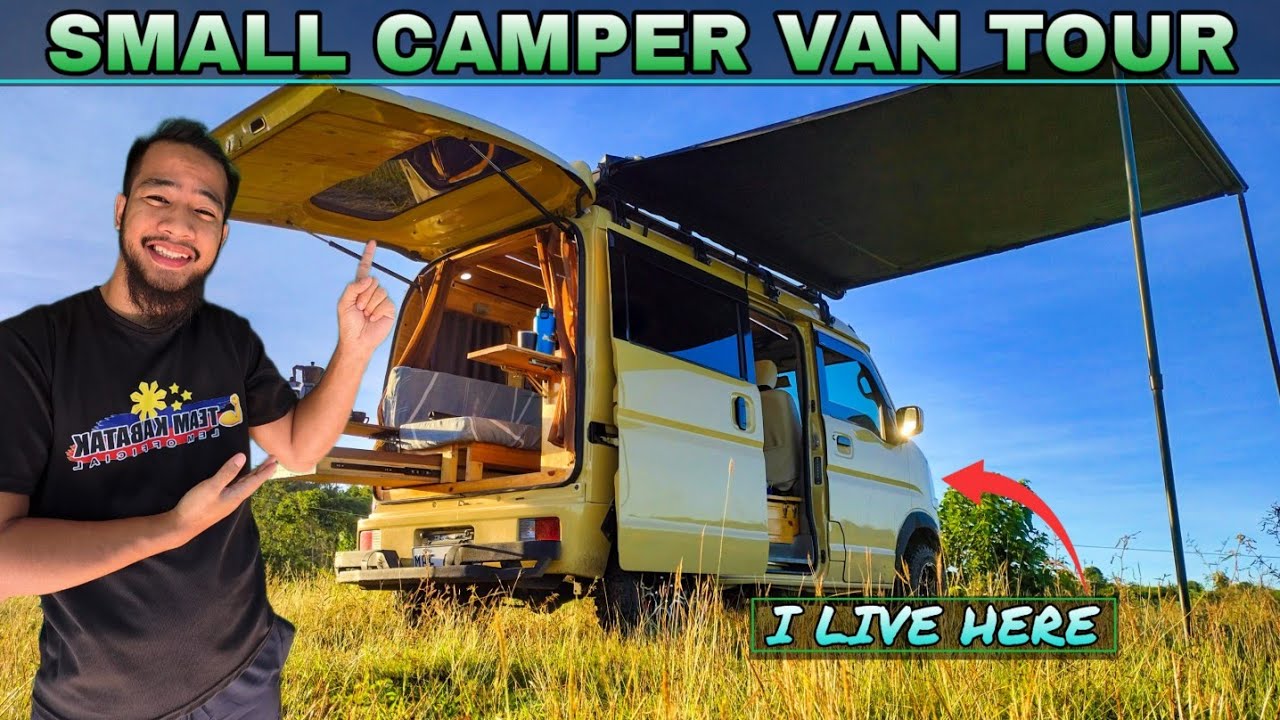 I LIVE inside my mini camper van. VAN TOUR.