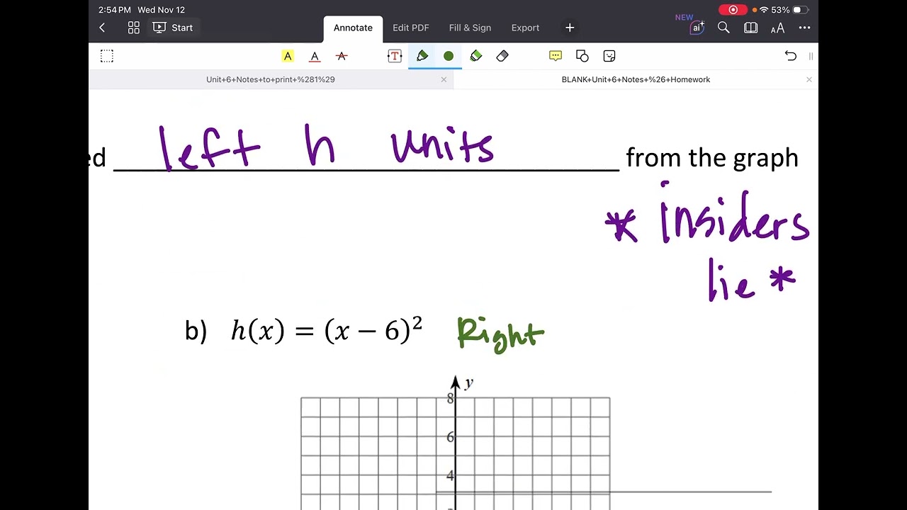 Intro to Quadratic Graphing Part 2