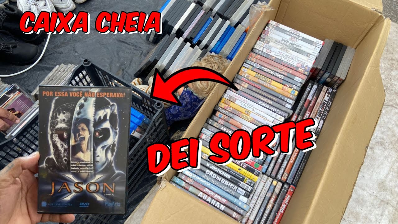 GARIMPANDO FILMES ACHEI UMA CAIXA CHEIO DE FULMES RAROS EM DVD E BLU RAY NA FEIRA DO ROLO