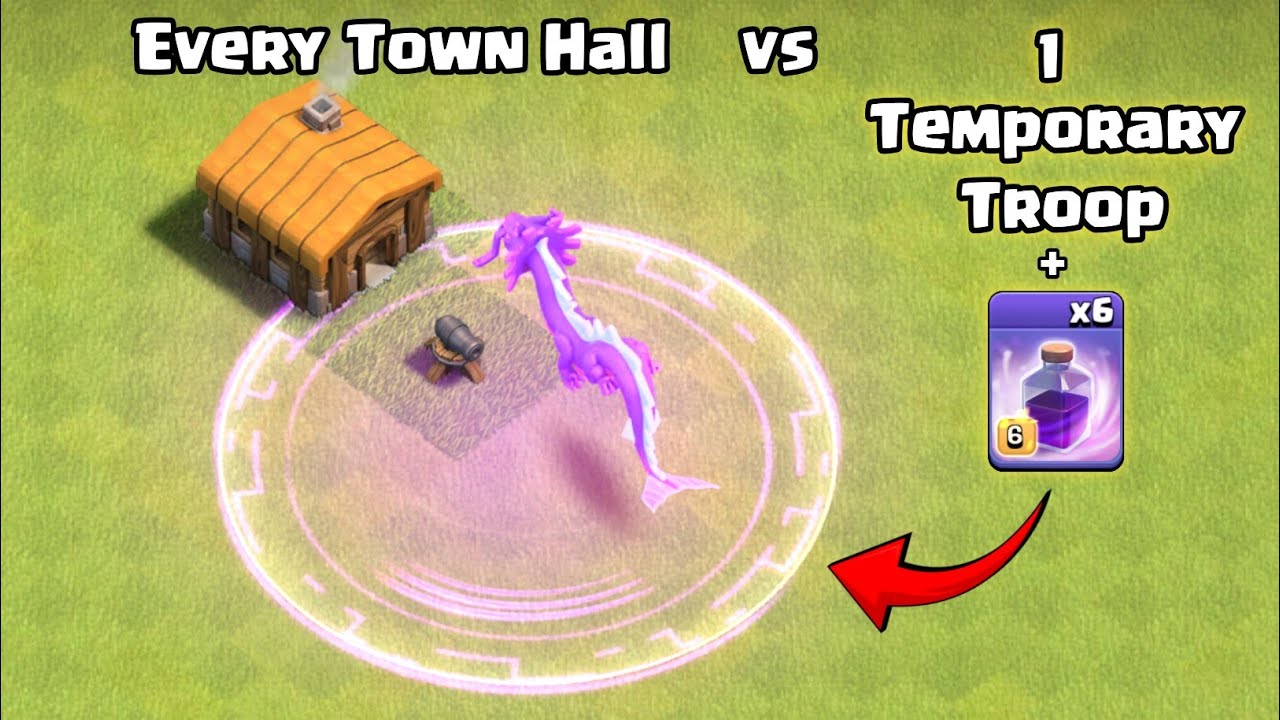 Every Town Hall vs All 1 Max Temporary Troop! - Clash of Clans