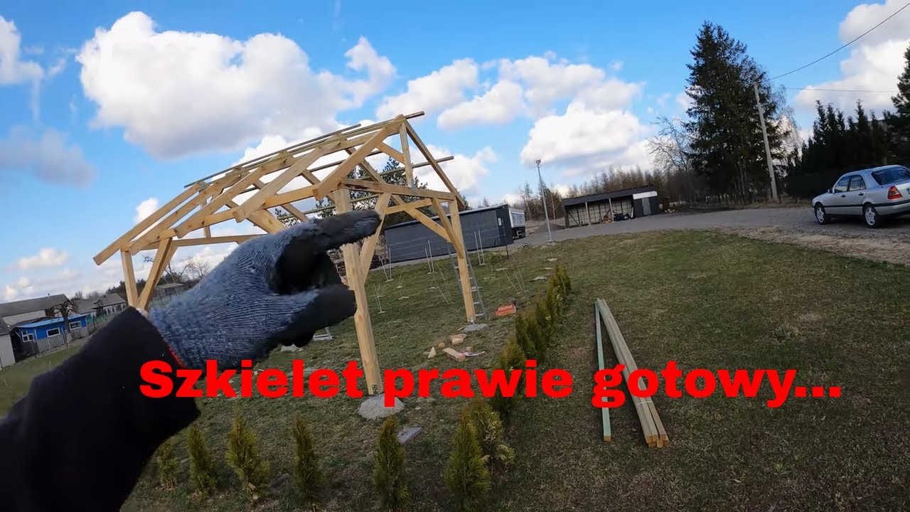 Budowa altanki samemu. Składam krokwie i łaty dachu. Cześć 4/4
