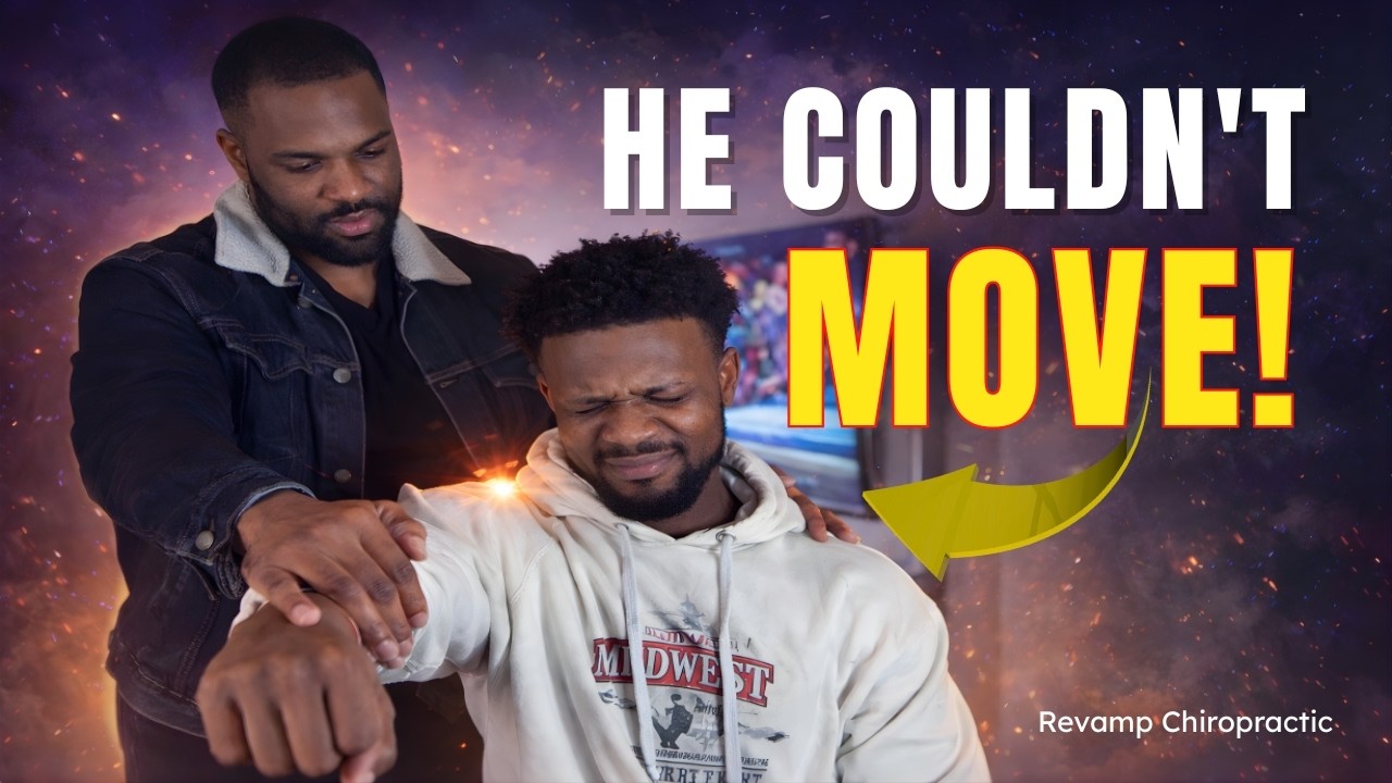 Wrestler receives chiropractic adjustment