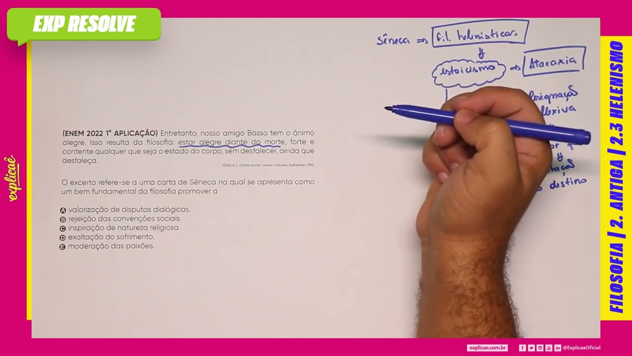 O EXCERTO REFERE-SE A UMA CARTA DE SÊNECA NA QUAL SE APRESENTA COMO UM BEM (...) | HELENISMO