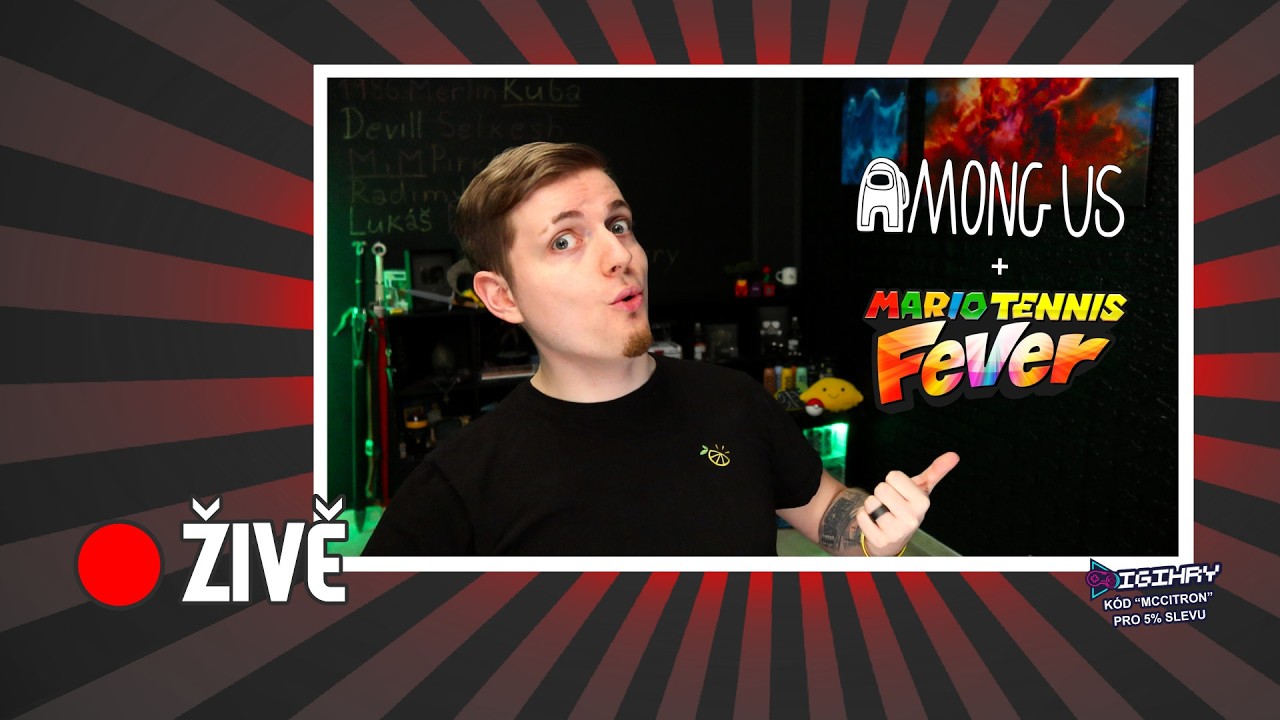 🔴 Among Us s Vámi, Stumble Guys a nové Mario Tennis Fever 🍋🎾 Koukněte i na !kofi a !rozpis