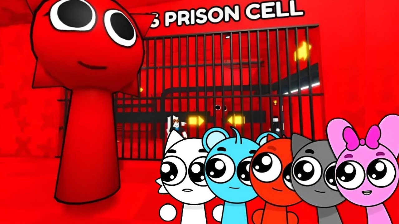 Sprunki Baby Wenda, Sky, Raddy, Gray & Pinki Played Mroona Sprunki's Prison Escape Obby in ROBLOX 