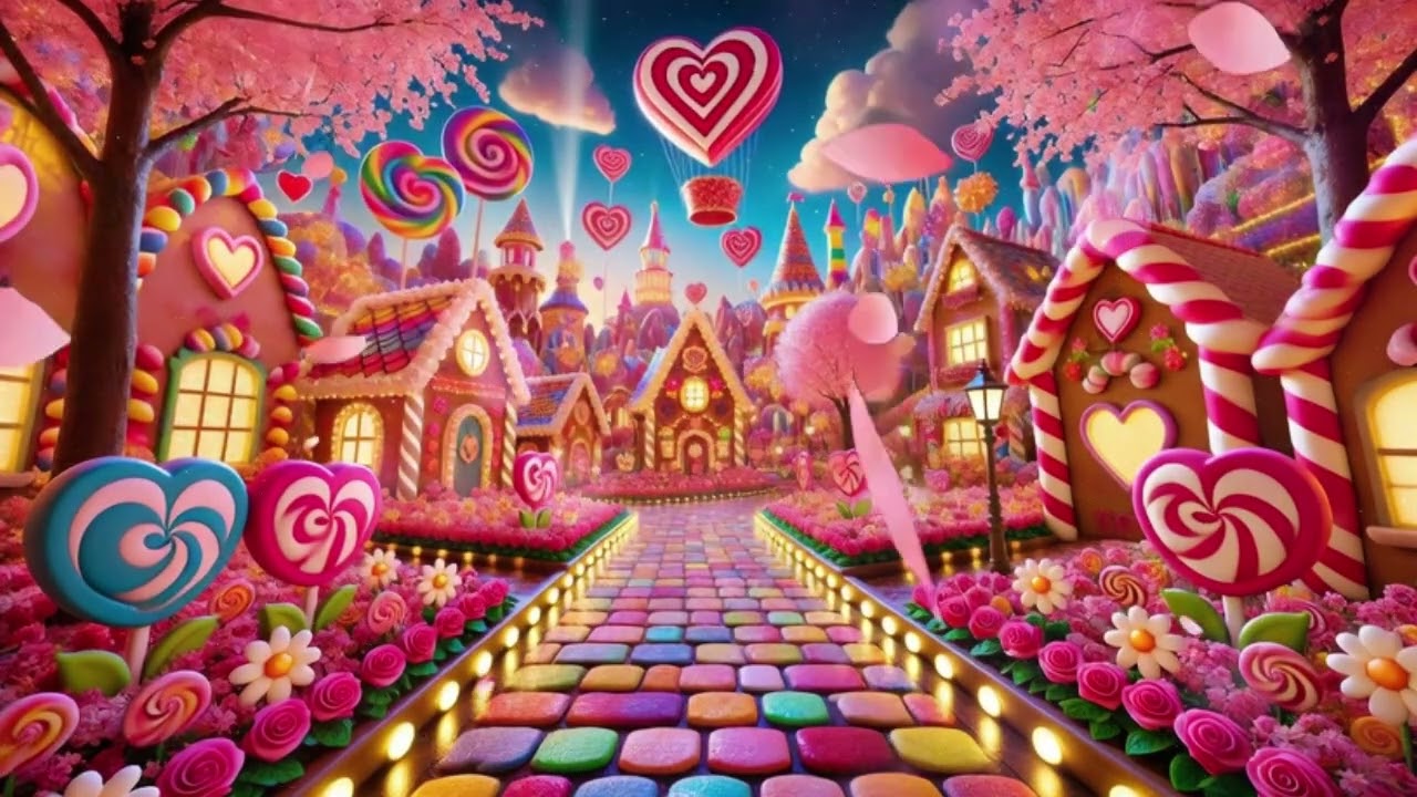 Chill Lofi Background Music 💕 Valentine’s Day Whimsical Candy Town to Work, Study or Relax